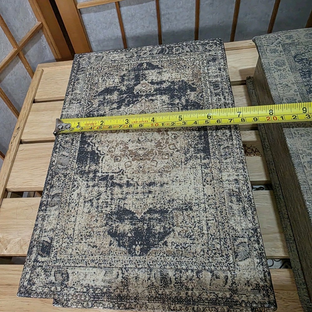 Faux Book Box Set Secret Storage Stash Keepsake Boxes Persian Pattern Distressed
