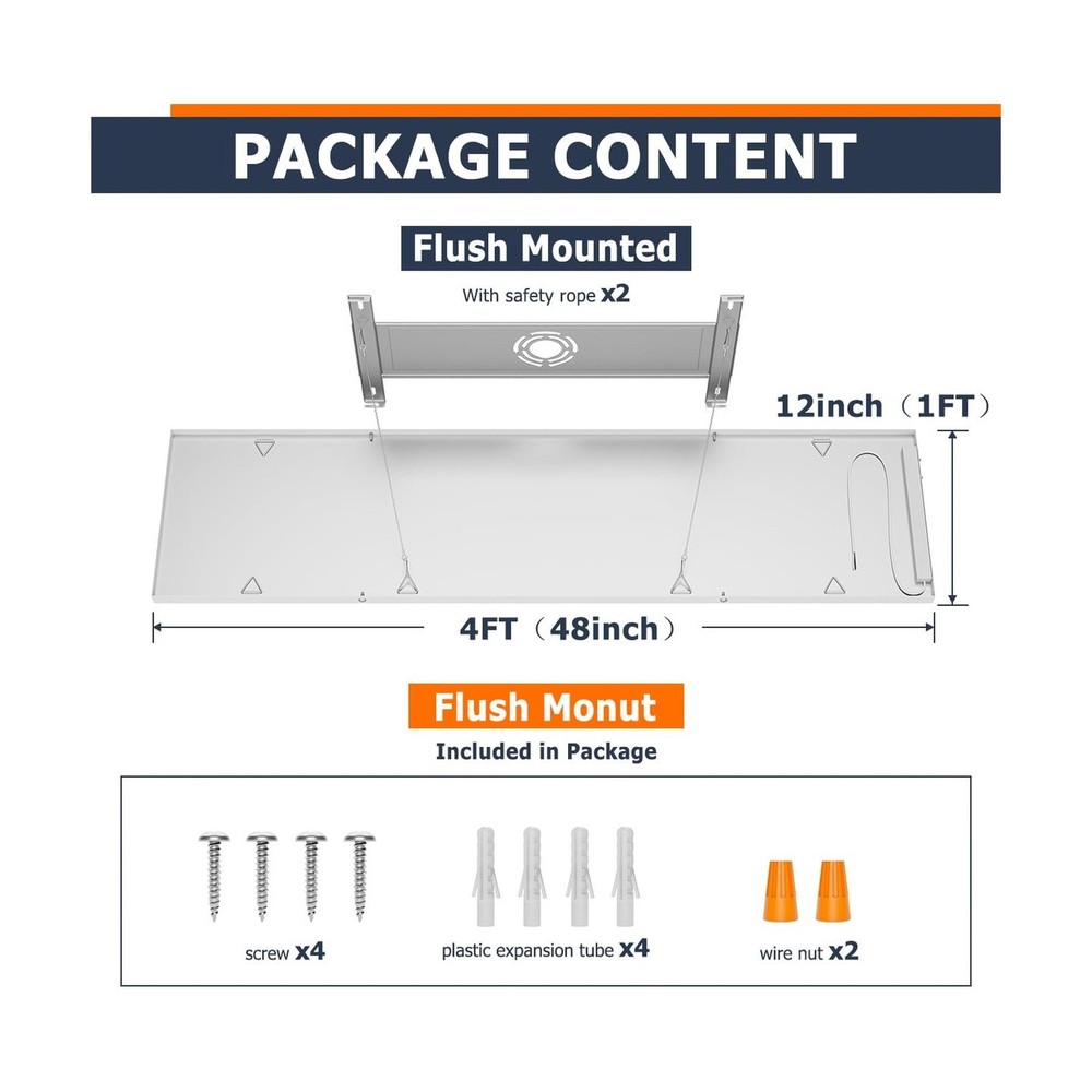 1x4 Led Flat Panel Light Surface Mount Ceiling Light, 5CCT 3000K/3800K/4500K/...