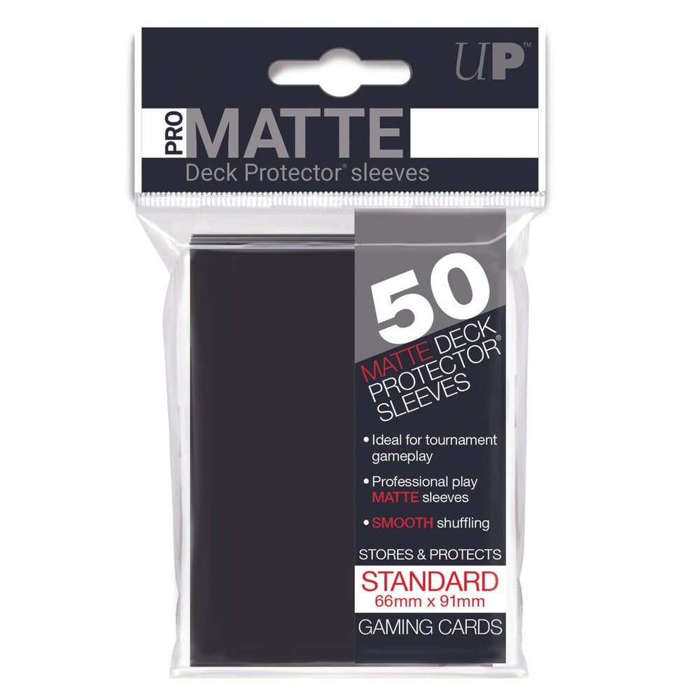 Ultra Pro Gaming Sleeves Deck Protector BLACK PRO MATTE Standard Size 50 Ct Pack
