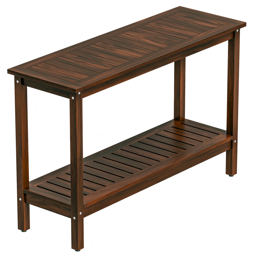 Console Table 48" Patio Side Accent Table Multifunctional w/Foot Sliders Coffee