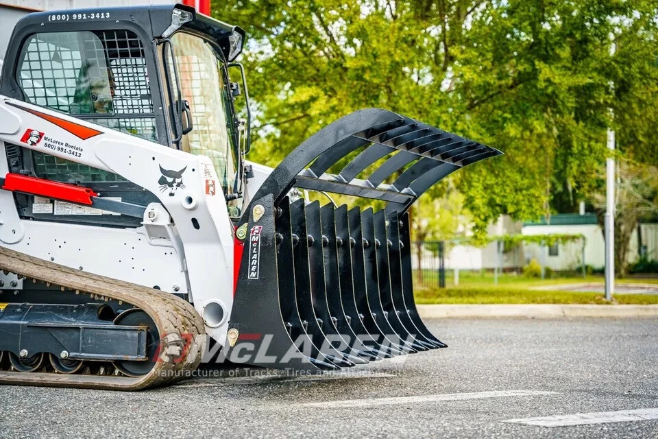 Track Loader Rock Rake Grapple Bucket Attachment for CAT 78" Wide