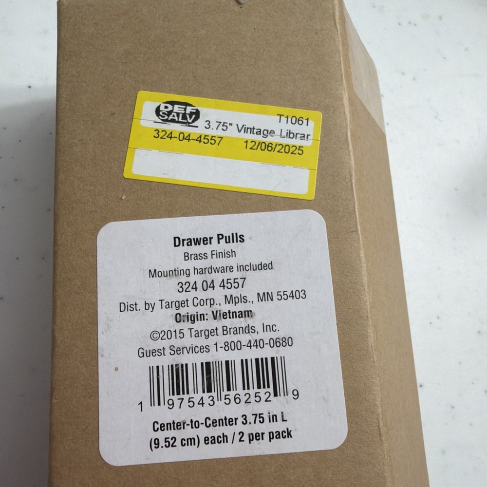 Set 2 Antique Library Cup Style Drawer Pulls Polished Brass Finish Solid 3.75”