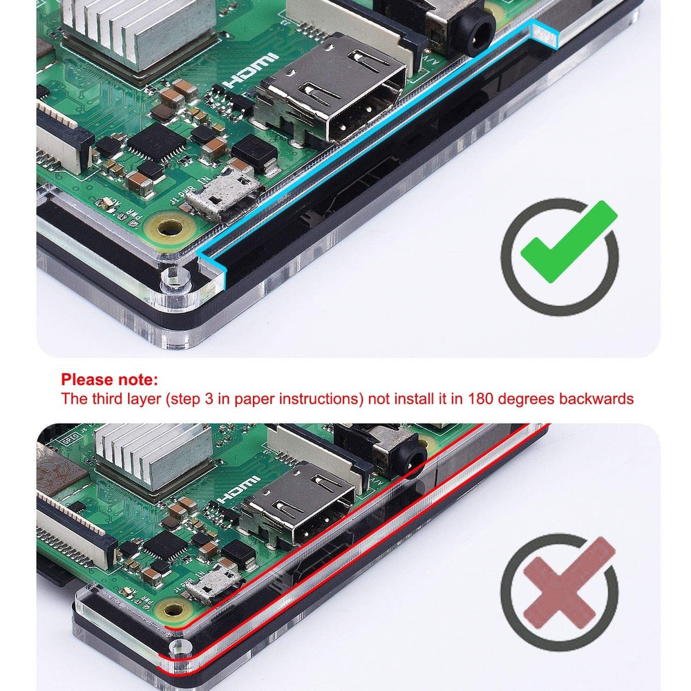 Miuzei Case for Raspberry Pi 3 with Fan Cooling 3B 3 clear white