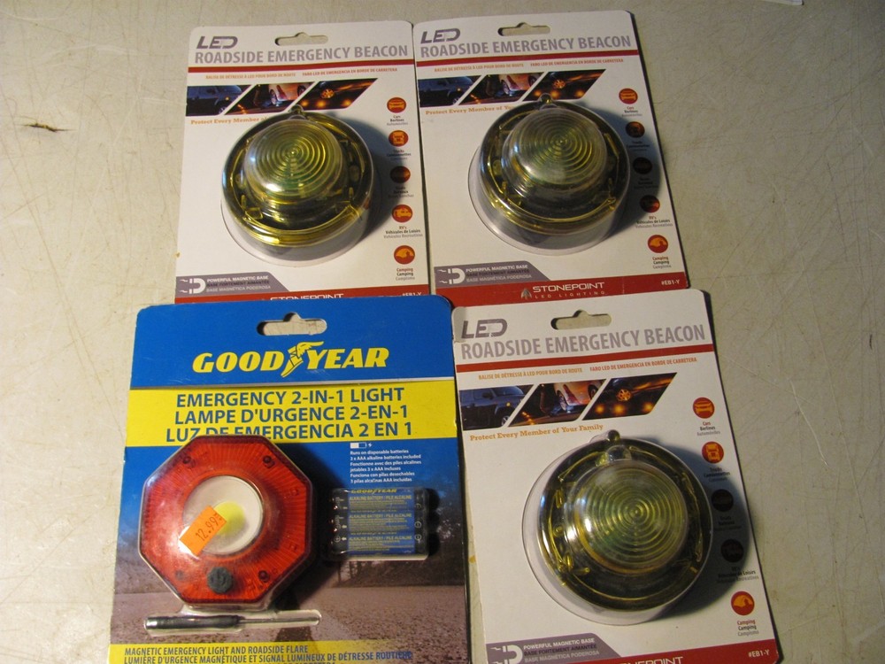4- Roadside Emergency Beacons LED Stone point & Goodyear.