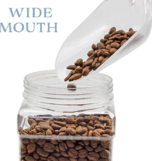 32oz Clear Square Plastic Jars 4pk, 4 Cup Capacity Canisters
