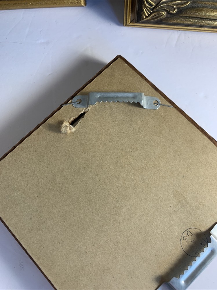 MCM Small Square Or Diamond Wall Mirror~Wood~Distressed