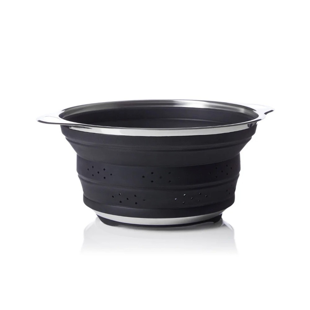 BETTER HOUSEWARE Silicone Collapsible Colander, Black