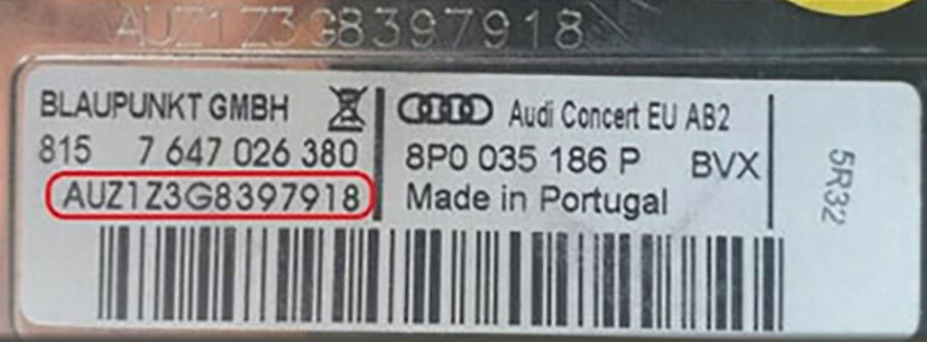 Audi Radio Code Service – Decode PIN for Concert Chorus Beta