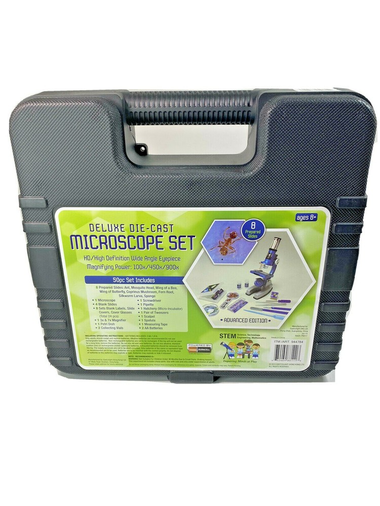 Deluxe Die-Cast 50 pc. Microscope Set Advanced Edition New