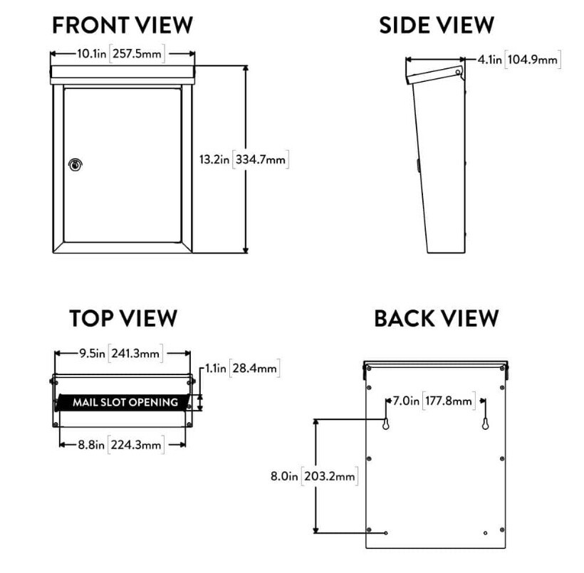 Architectural Mailboxes Regent Silver, Small,Steel, Locking, Wall Mount Mailbox