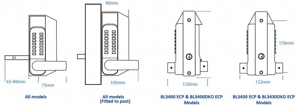 Borg BL3430 ECP Double Sided Code Lock with Lever Handles
