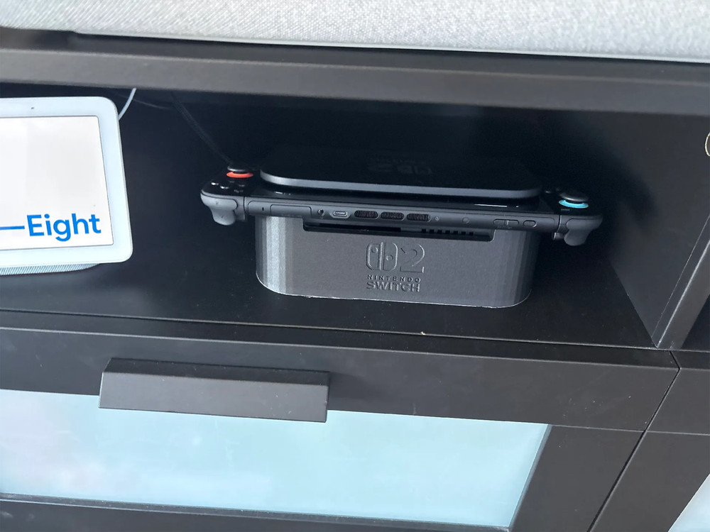 Nintendo Switch 2 Low Profile Horizontal Dock Stand Space Saving Console Holder