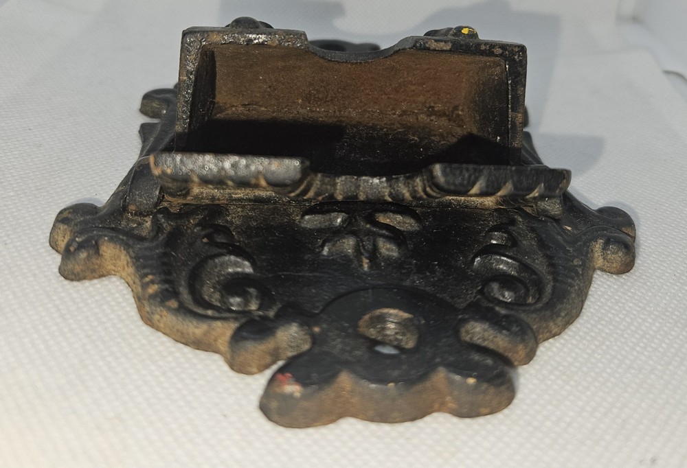 Wilton Matchbox Holder Cast Iron Victorian Wall-Mounted