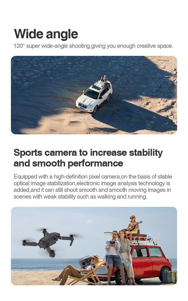 Black RC Drone with Obstacle Avoidance – 4-Side Sensors & 2 Batteries