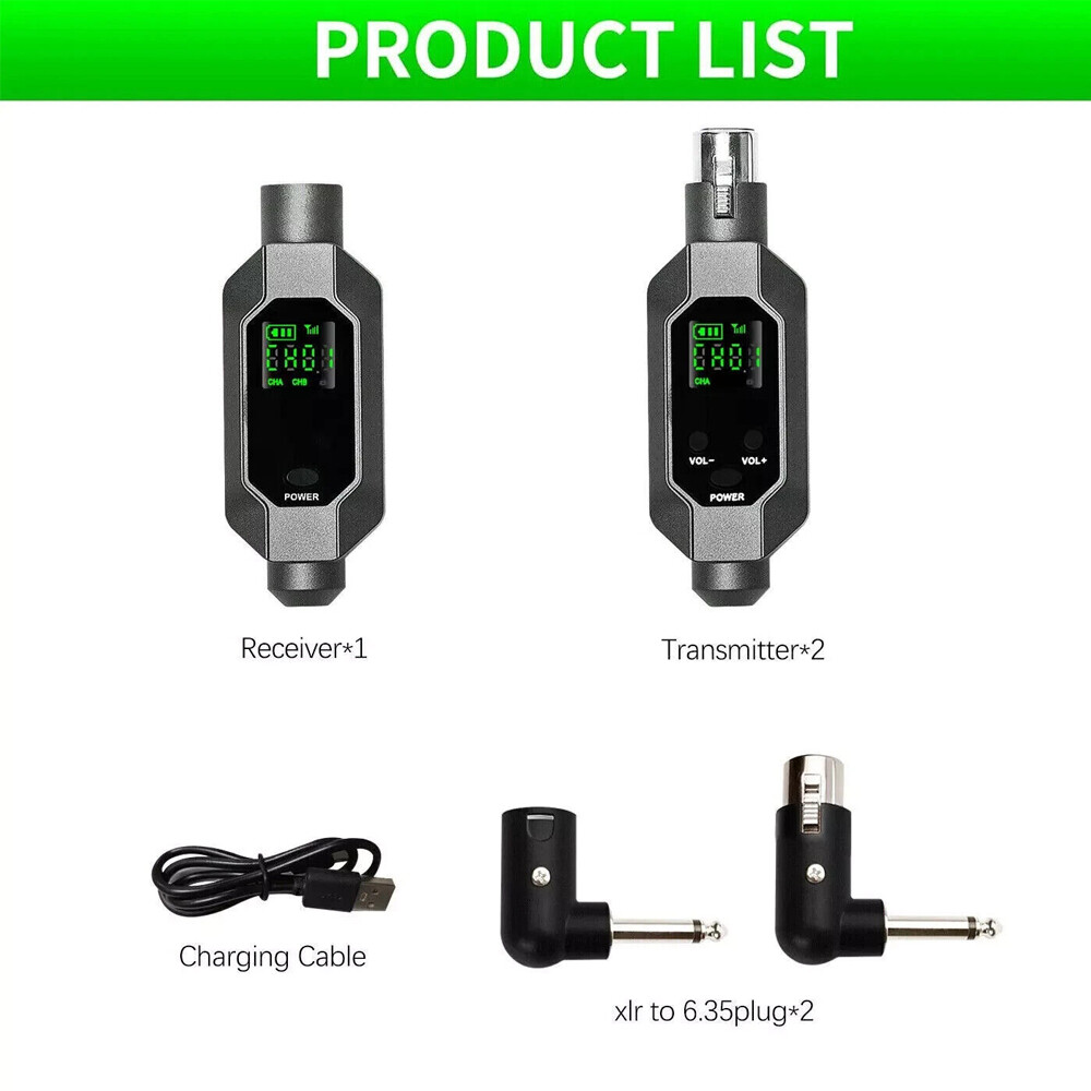 For 2 mic Wireless Microphone Converter XLR Transmitter and Receiver Microphone
