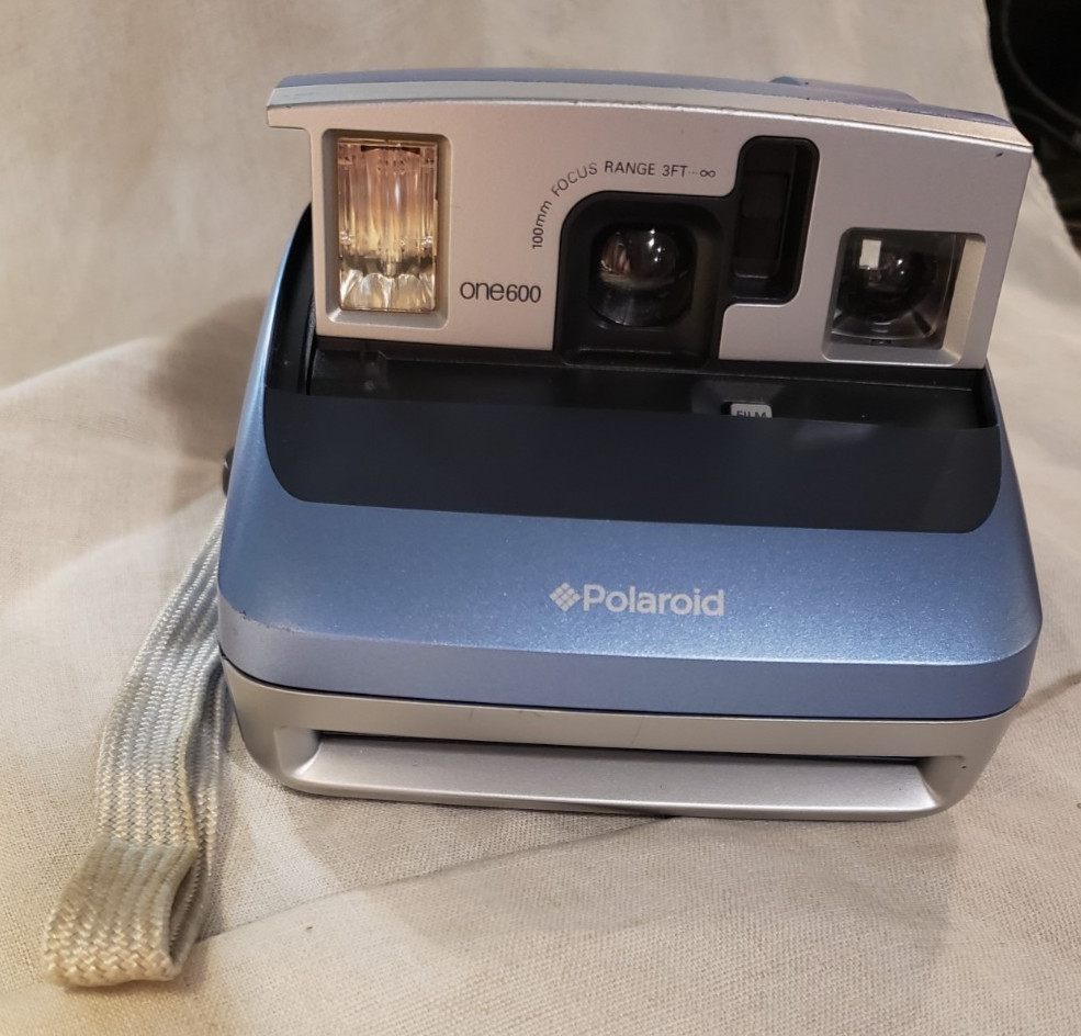 Polaroid One600 Folding Instant Camera | Blue/Silver | UNTESTED