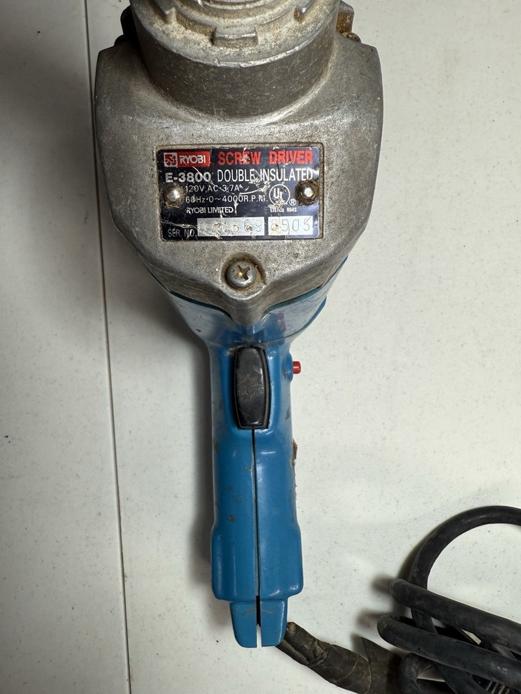 Vintage Ryobi Corded Screw Gun E-3800 Variable Speed Tested