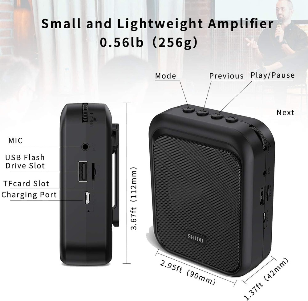 Portable PA Speaker Amplifier & Microphone System Bluetooth Rechargeable