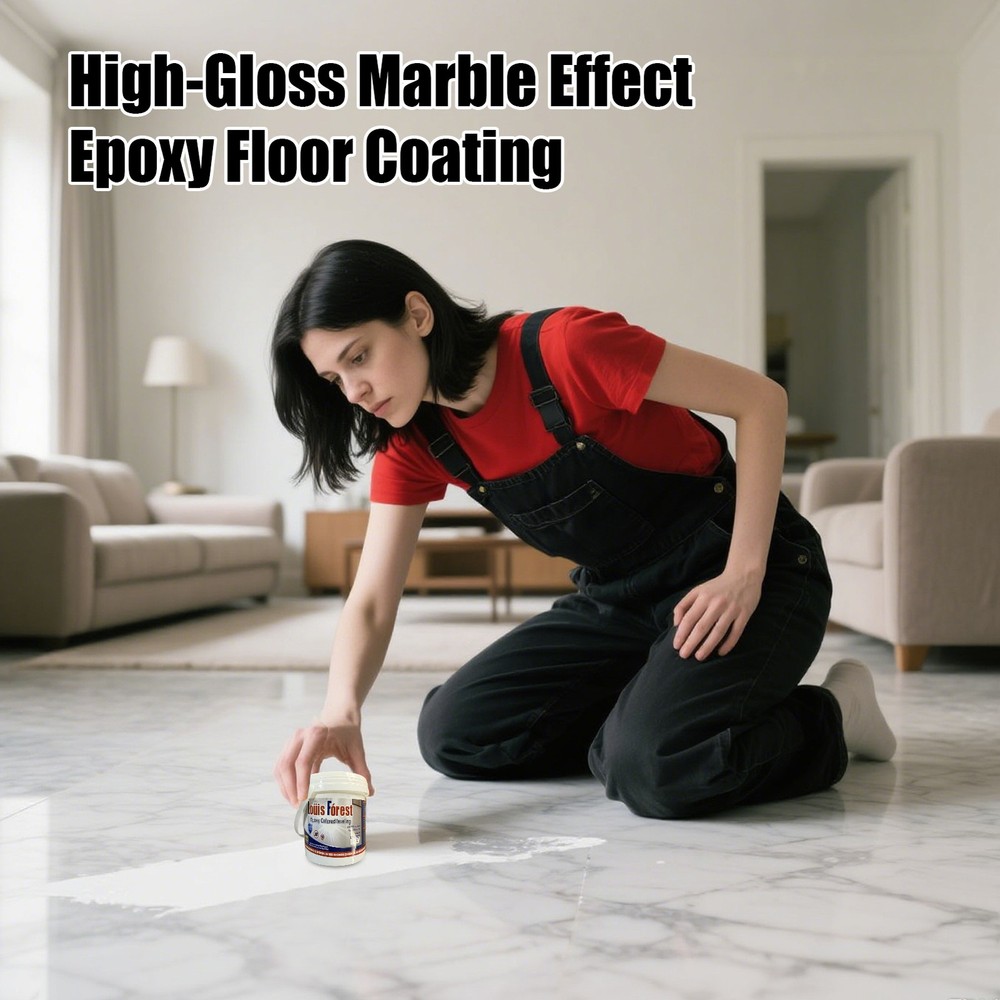 High-Gloss Marble Effect Epoxy Floor Coating, Epoxy Floor Paint ~