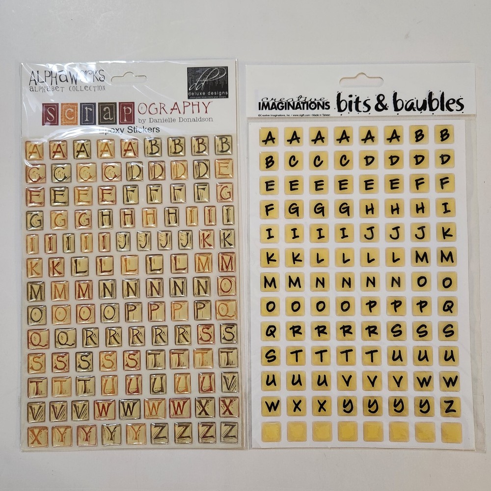 NEW 2 Pkgs Epoxy Letters Alphabet Alphaworks Creative Imaginations Stickers -G