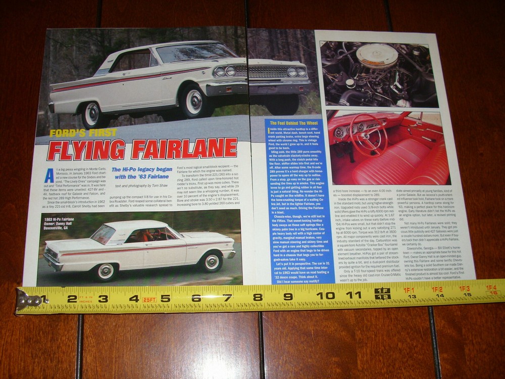 1963 FORD FAIRLANE ORIGINAL 1995 ARTICLE