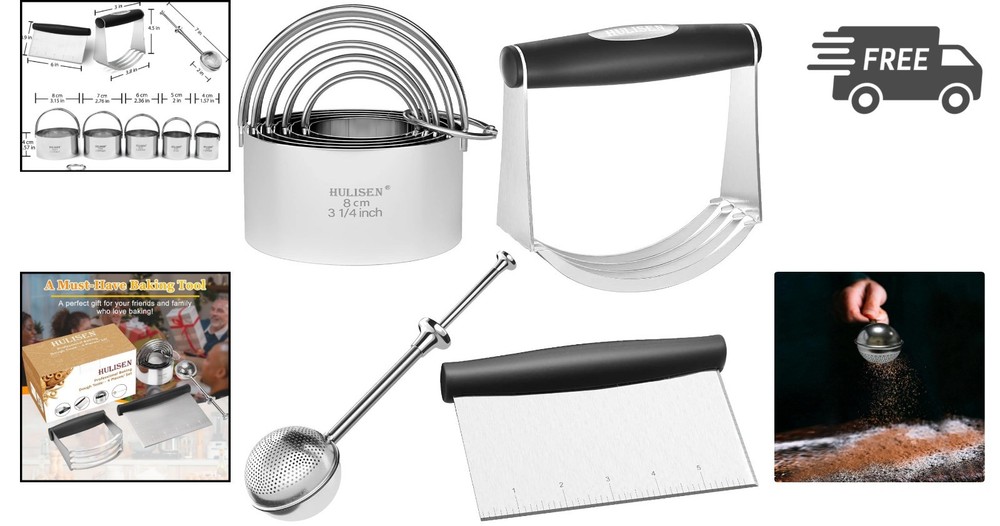 Biscuit Cutter Set Pastry Scraper Dough Blender Flour Duster Baking Tools