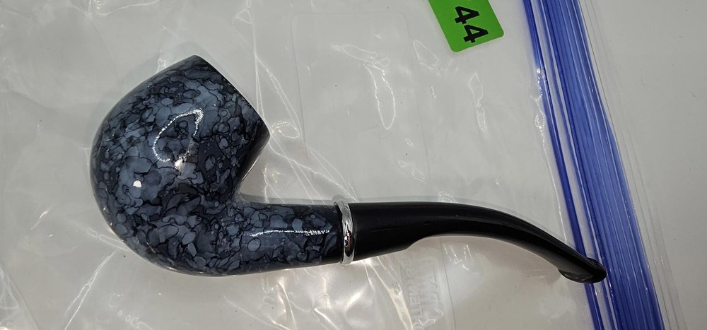 Blue and Black Smoking Pipe with Marble Pattern