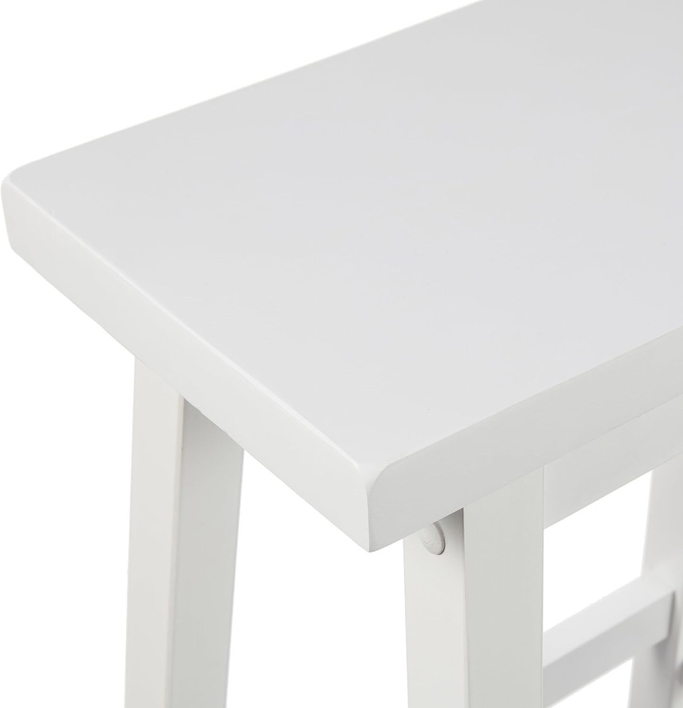 Solid Wood Saddle-Seat Kitchen Counter Barstool W/ Footrest Easy Assembly