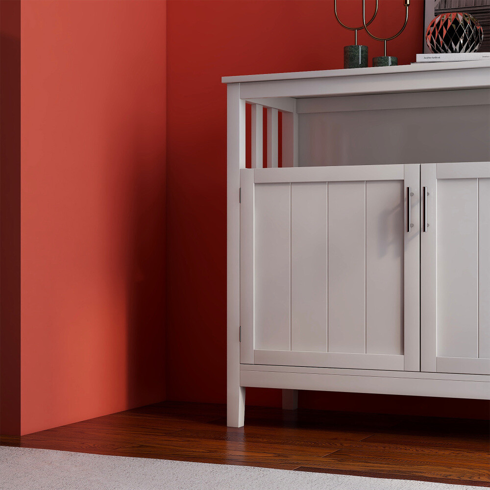 For Kitchen/Living Room Storage Sideboard & Buffet Server Cabinet White