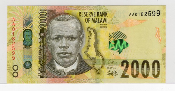 MALAWI, P-69, 2000 KWACHA, 2016, UNC, COMMEM