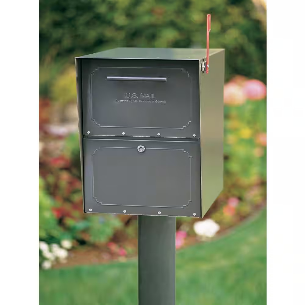 Oasis Classic Graphite Bronze, Extra Large, Steel, Locking, Post Mount Parcel Ma