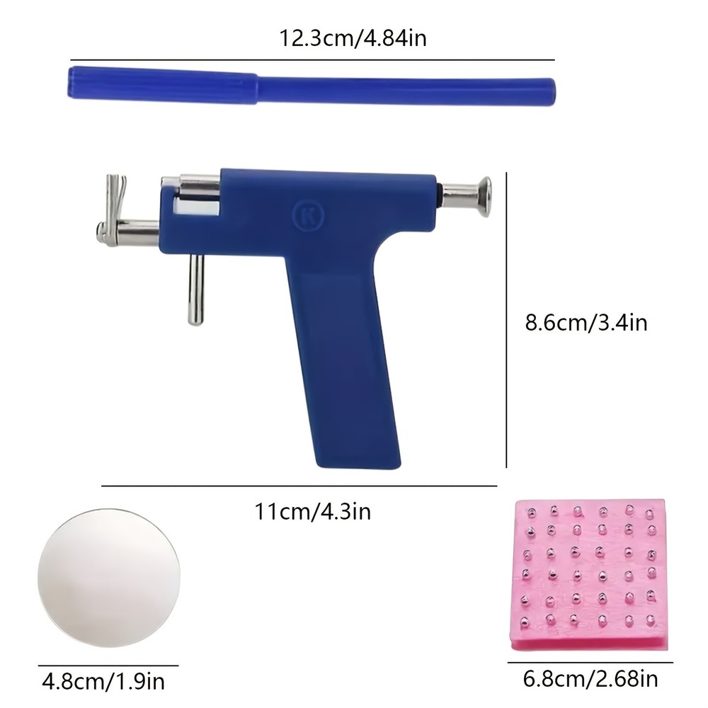 Ear Piercing Gun Kit - Self-Piercing Tool with Studs & Accessories for Home Use