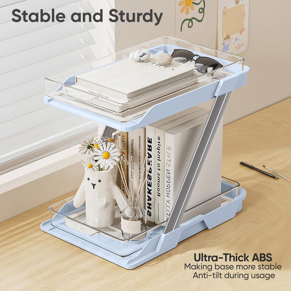 3 Pack Bathroom Organizers and Storage - Multi-Purpose,2-Tier Clear Pull Out ...