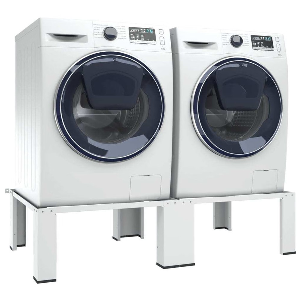 Double Washing and Drying Machine Pedestal White
