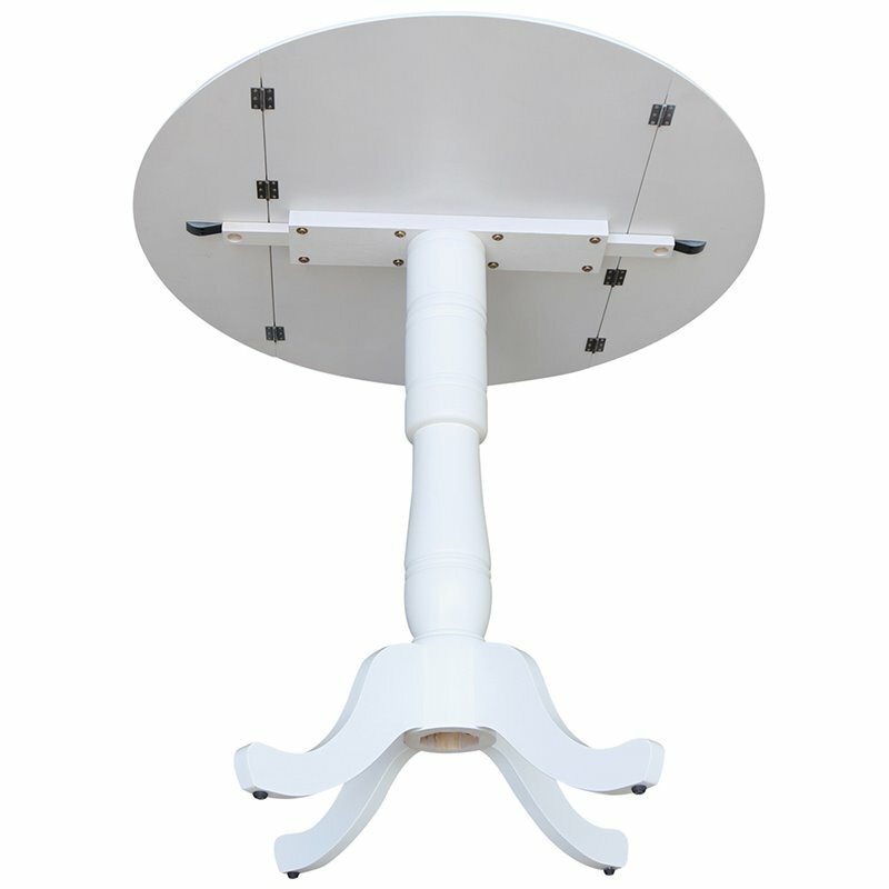 International Concepts Drop Leaf Bar Table in White