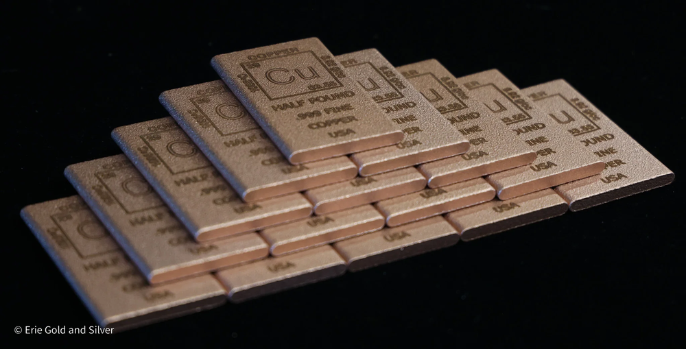 1/2 Pound lb Copper Rectangle Ingot Element Design