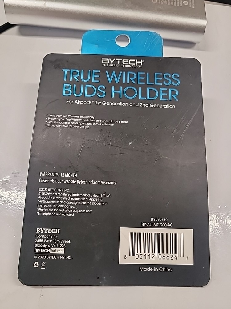Bytech - True Wireless Buds Holder *White - Stick-on*