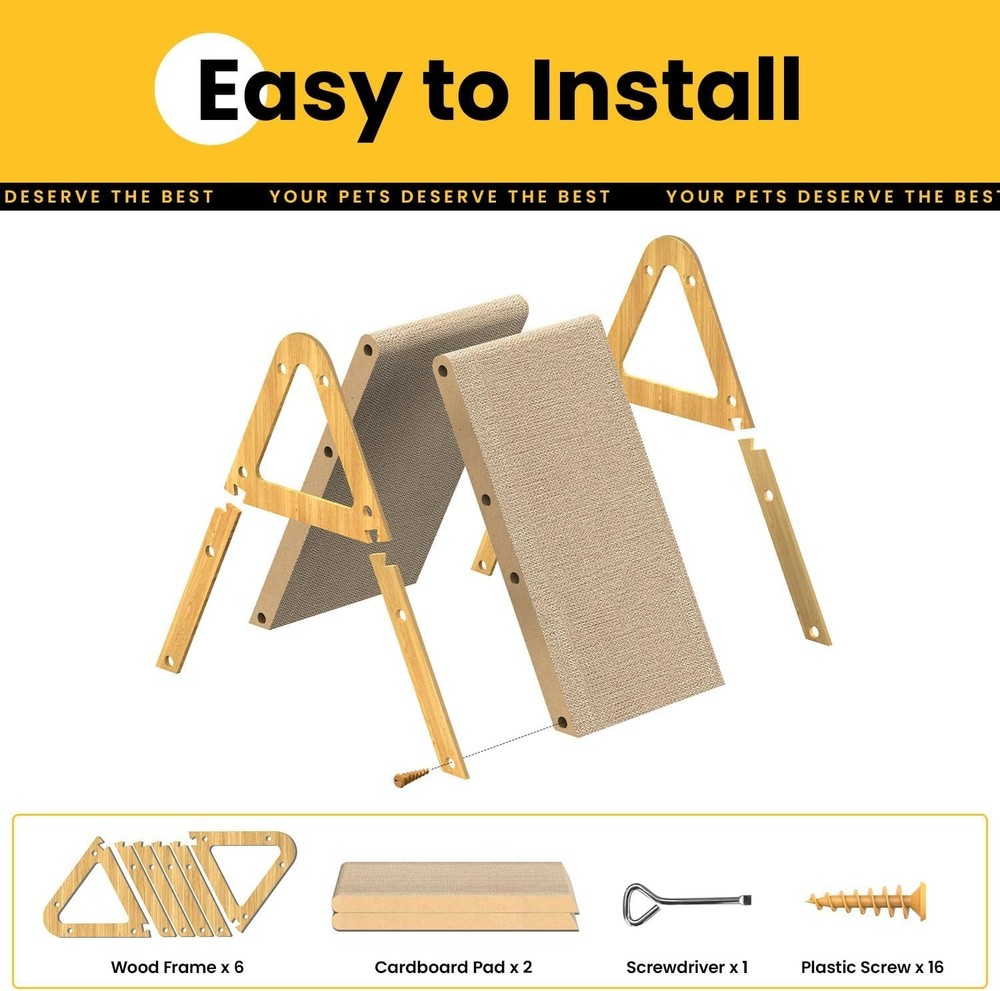A-Frame Cat Scratcher Vertical & Horizontal Scratching pad for Multiple Cats,...