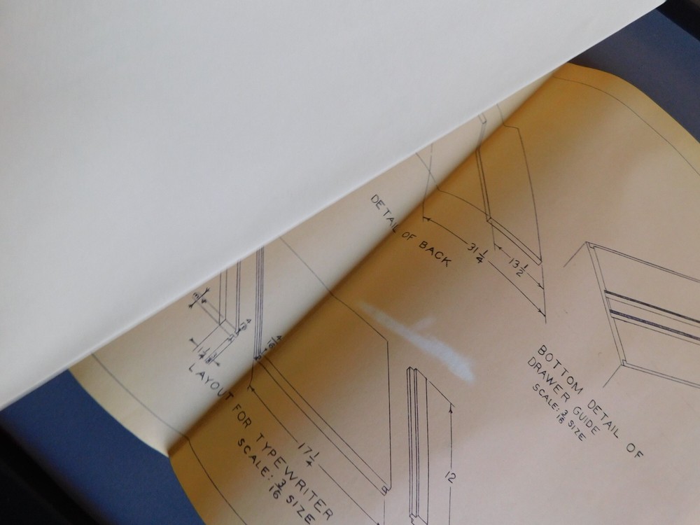 Plans for a Typewriter Desk - 1957 diagram dimensions - 2 pages