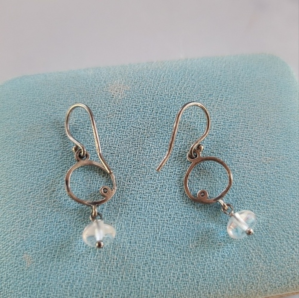 925 Glass Dangling Earrings