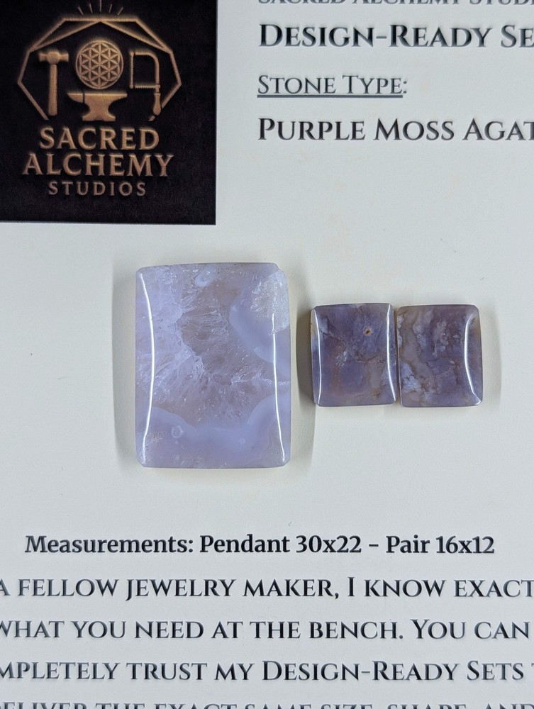 Rectangle Shape - Purple Moss Agate - Design-Ready Sets
