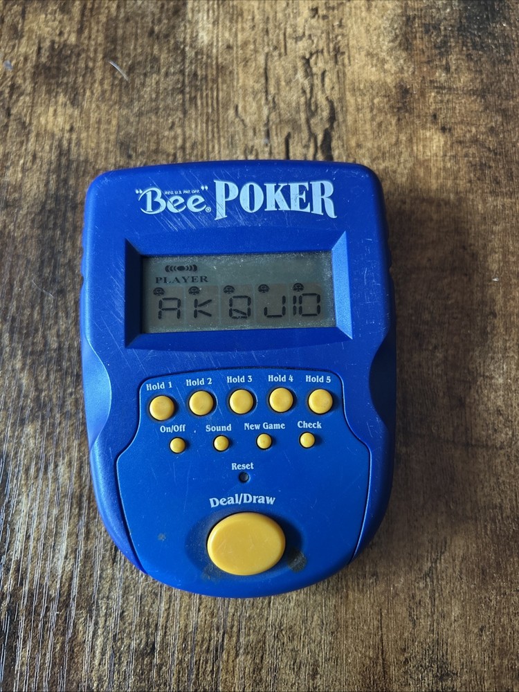 Bee Poker Techno Source Handheld Electronic Poker Game Tested Working
