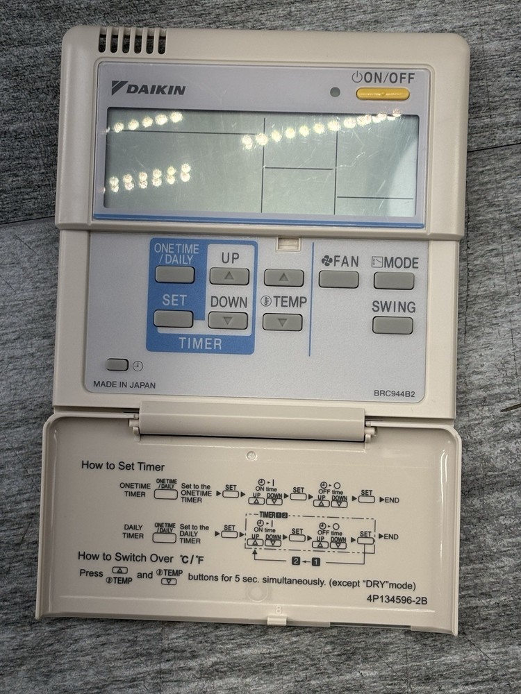 DAIKIN Remote Controller BRC944B2 w/Remote Controller Cable & Hardware Open Box