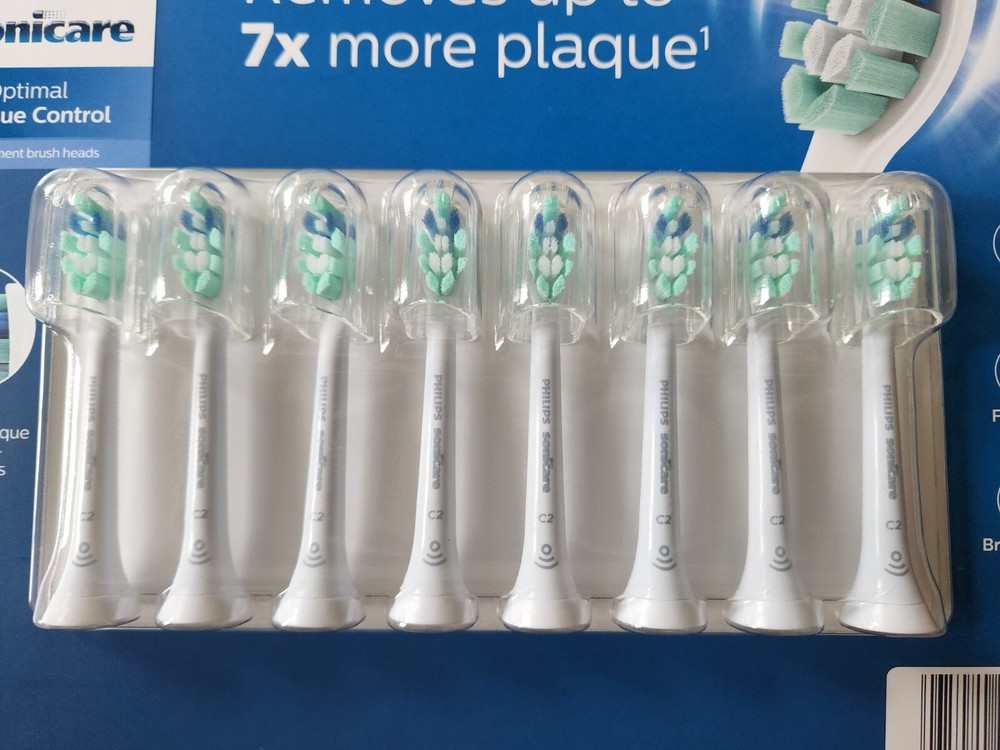 (8) Pack Philips Sonicare C2 Optimal Plaque Control Replacement Tooth Brush Head