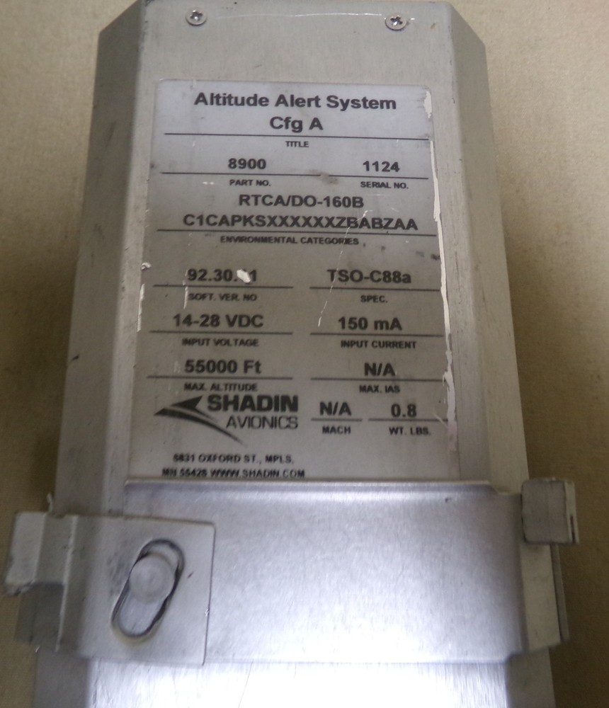 8900 Shadin Altitude Alert System