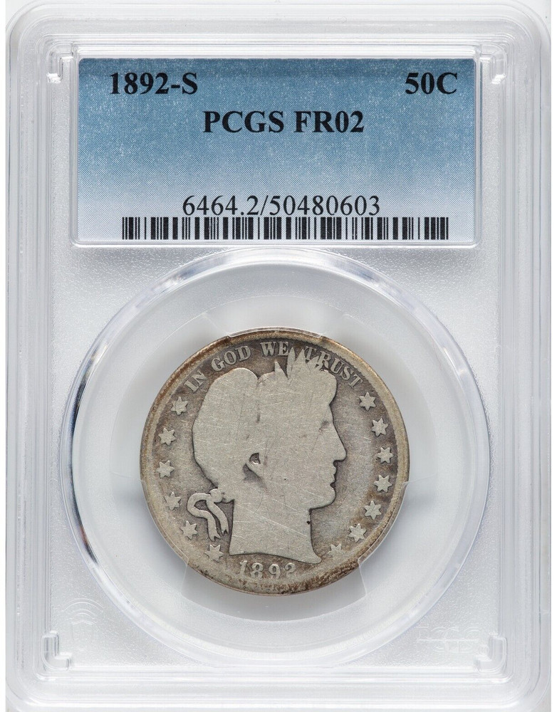 1892-S BARBER HALF DOLLAR PCGS FR02