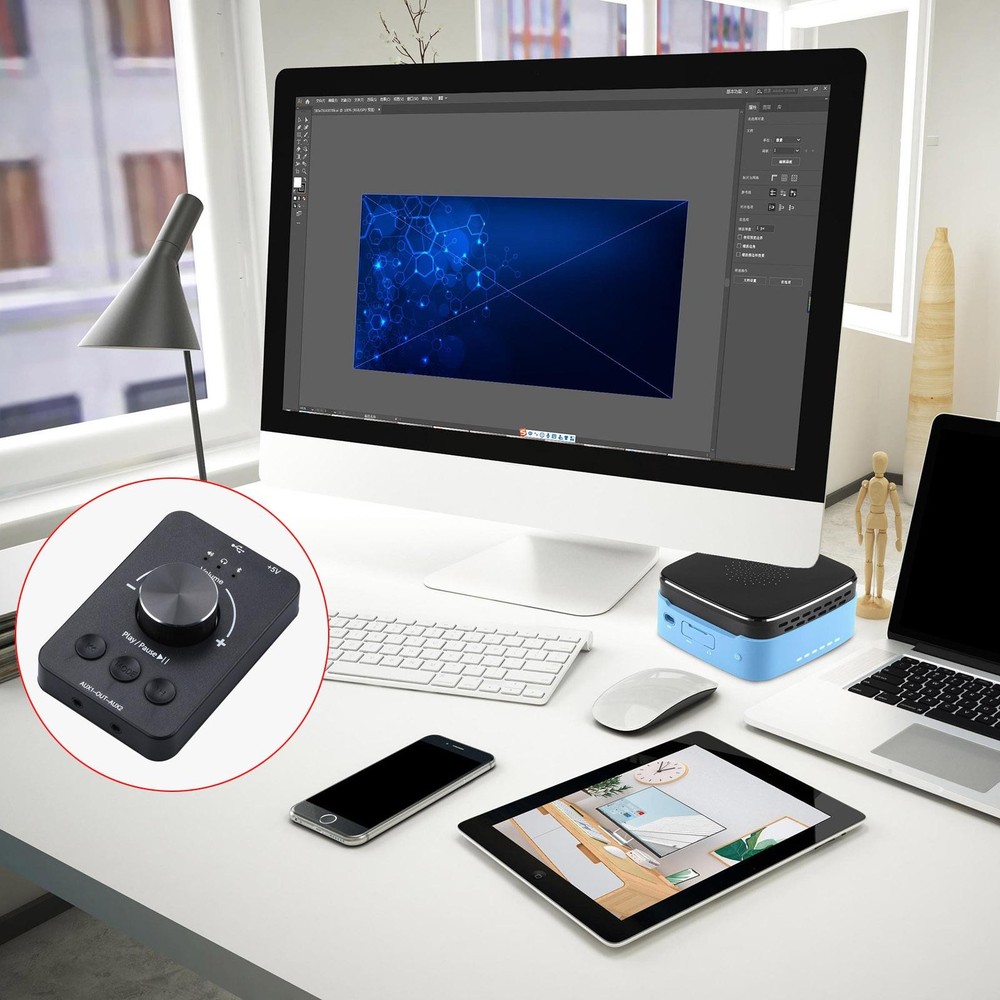 1 Pcs Multimedia Bluetooth Controller Knob With USB Cable For Window7 / 8/10 A
