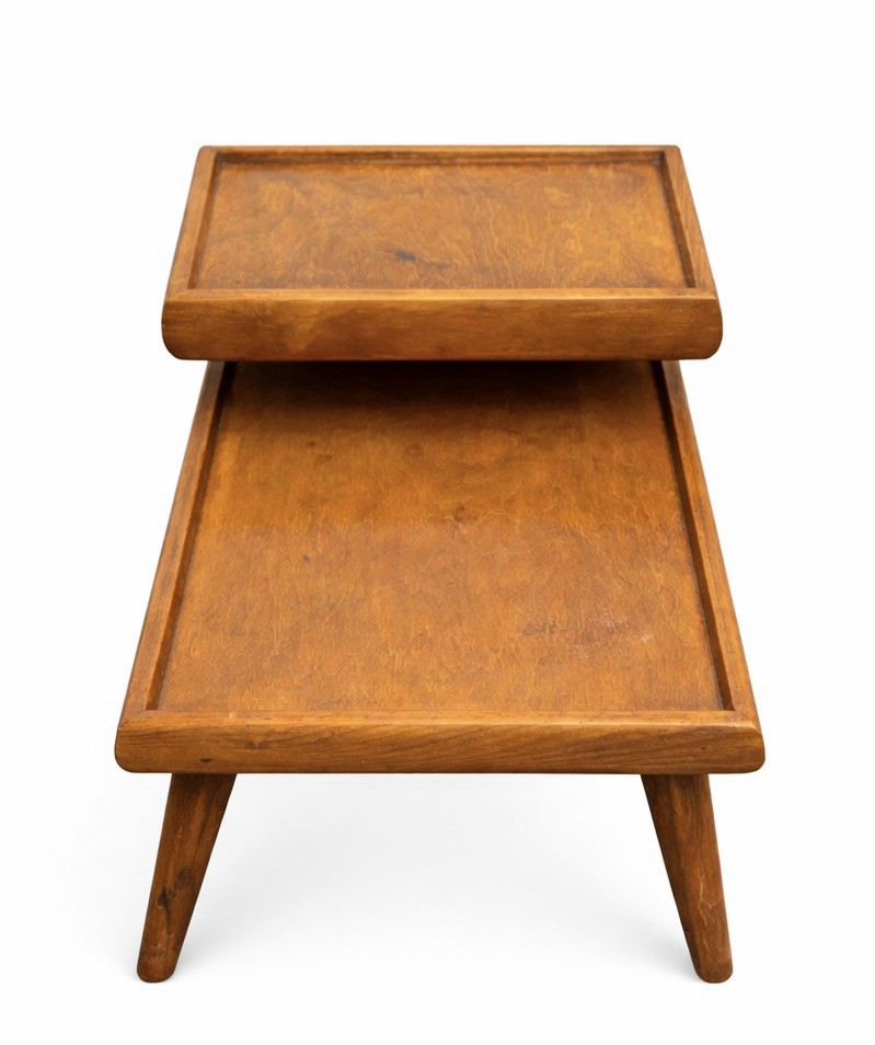 Mid-Century Walnut Two-Tier Side Table, 1960s