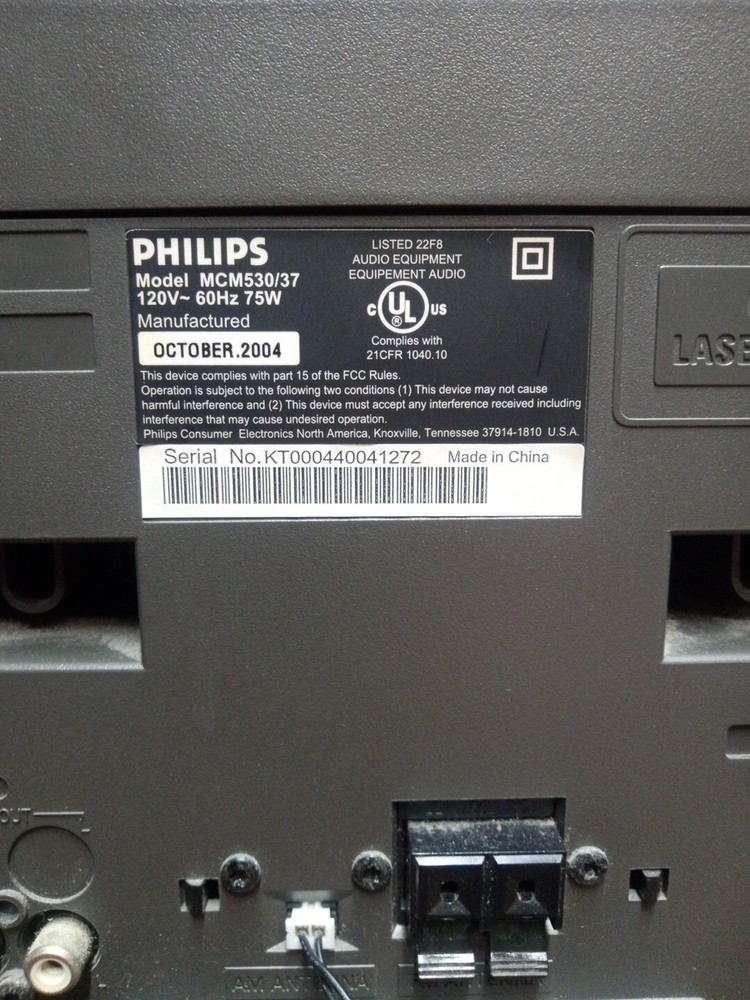 Philips MCM530/37 5 Disc CD Changer Micro Stereo System No Remote TESTED Workin