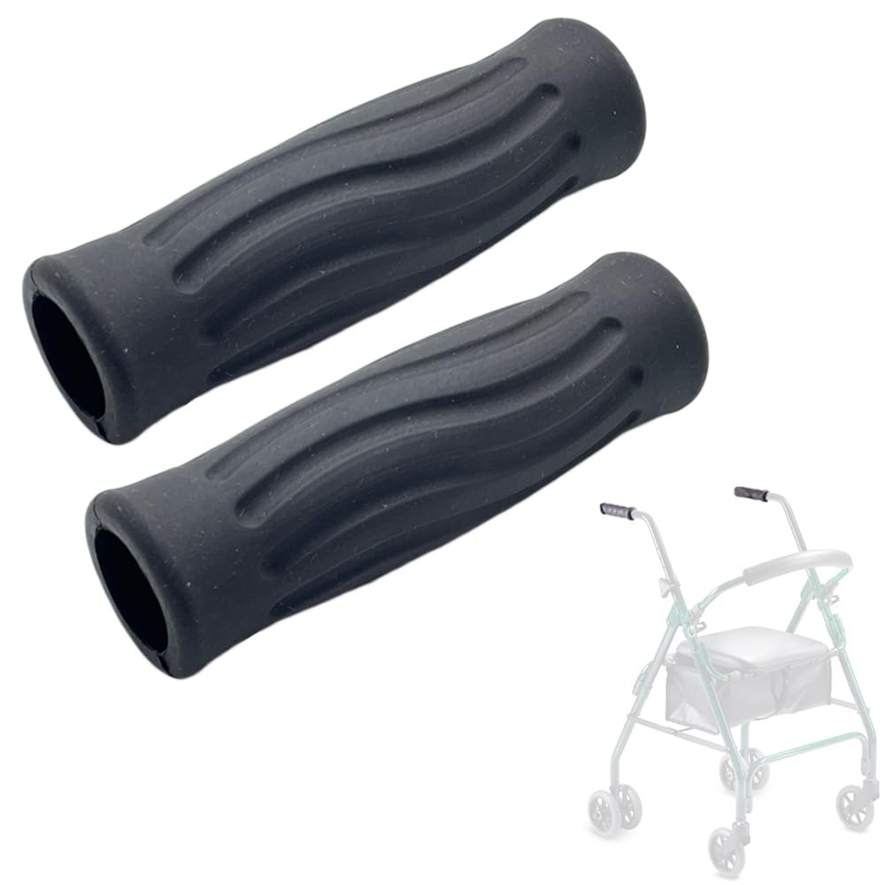 Rollator Hand Grips Replacement for Elderly & Disabled - Rolling Black-A
